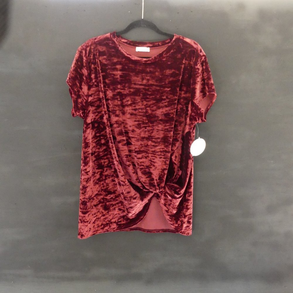 Maroon/Burgandy Brushed Velvet T-Shirt